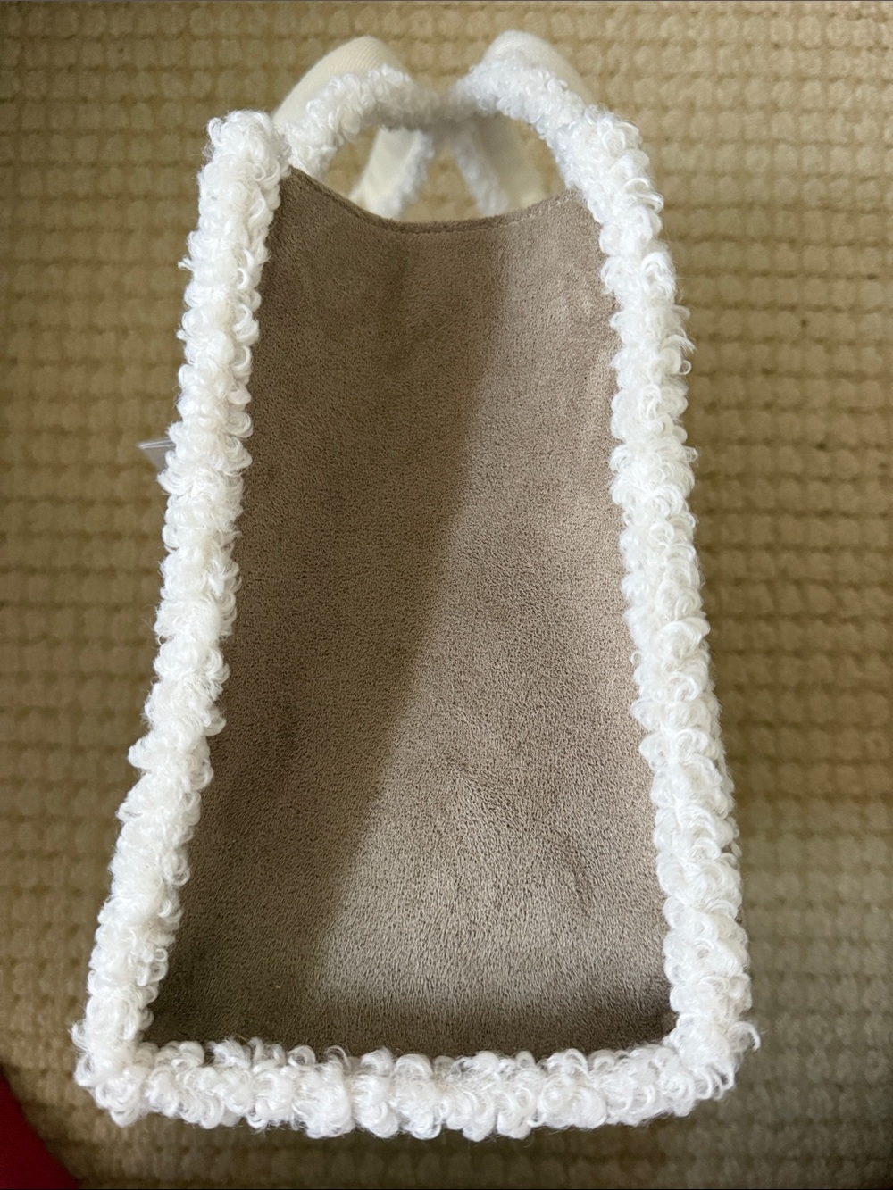 lululemon Boxy Tote Mini Faux Shearling Trim Kids Tote - Cream - Picture 3 of 5